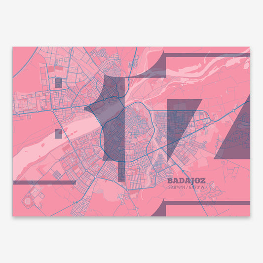 Badajoz Map V03 Tuscan / Frame / Yes