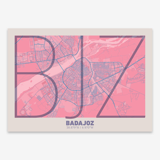 Badajoz Map V07 Tuscan / Frame / Yes