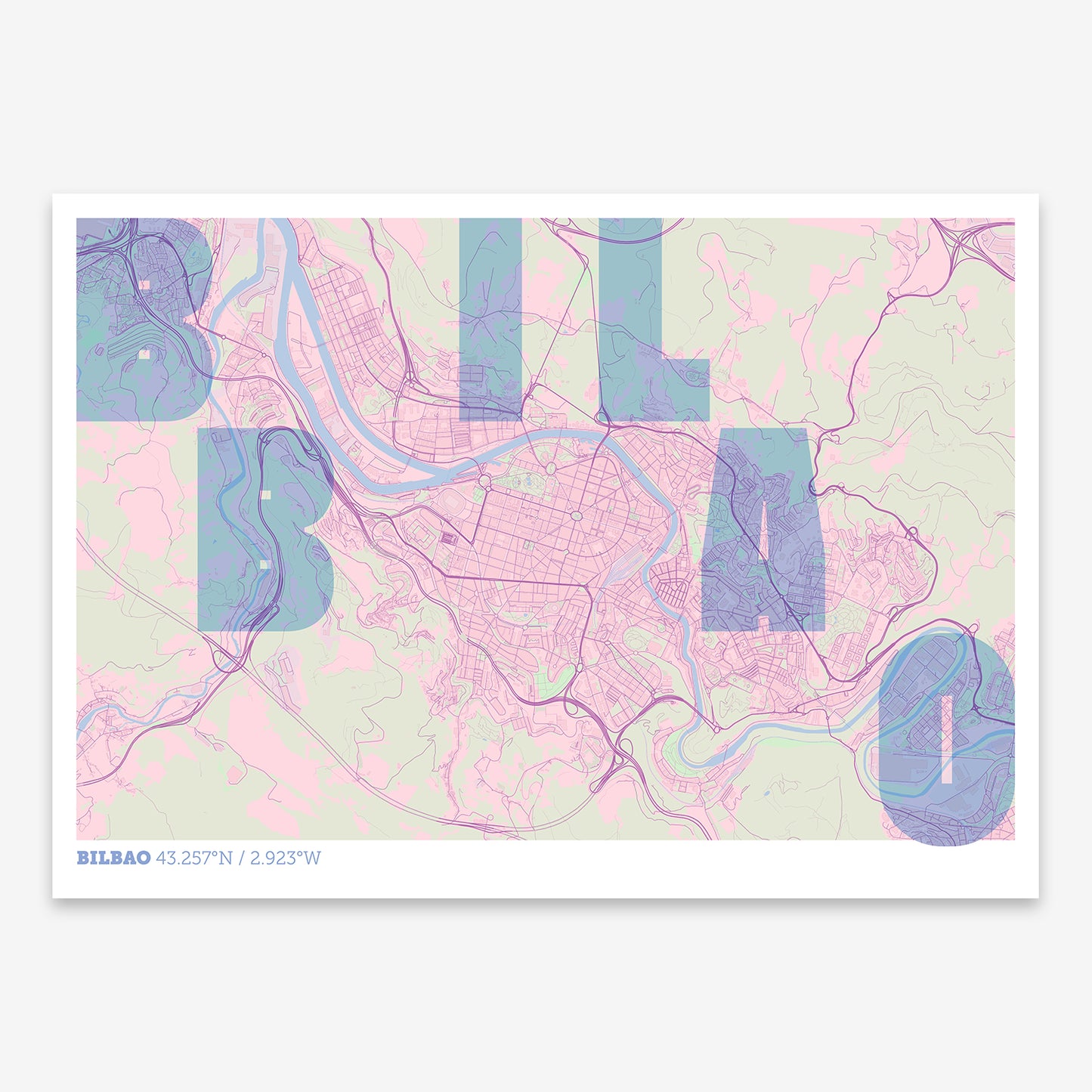 Bilbao Map V08 Nursery / No Frame / Yes