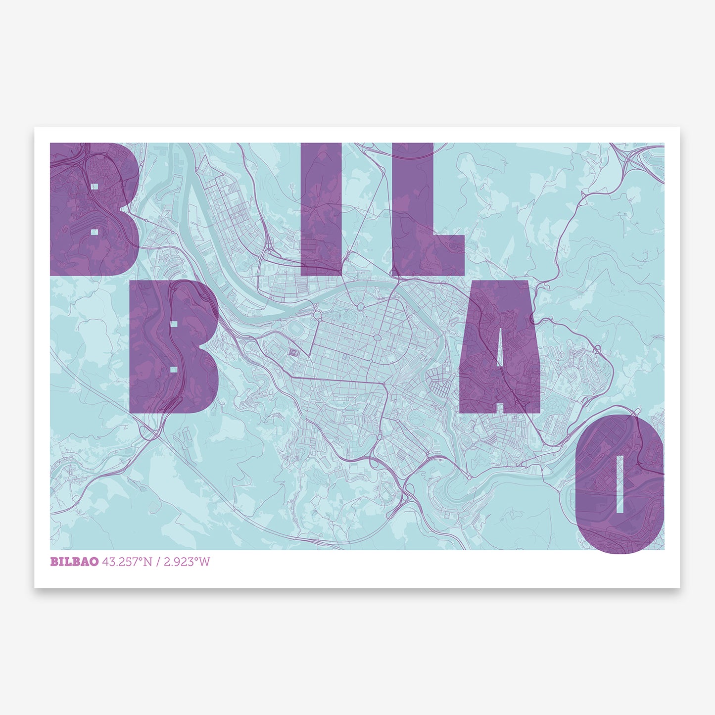 Bilbao Map V08 Shabby / No Frame / Yes