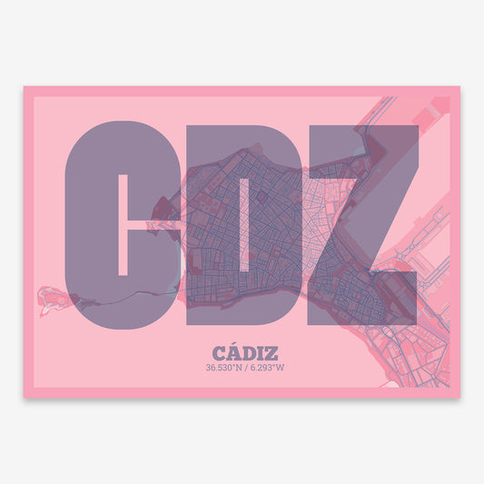 Cadiz Downtown Map V02 Tuscan / Frame / Yes