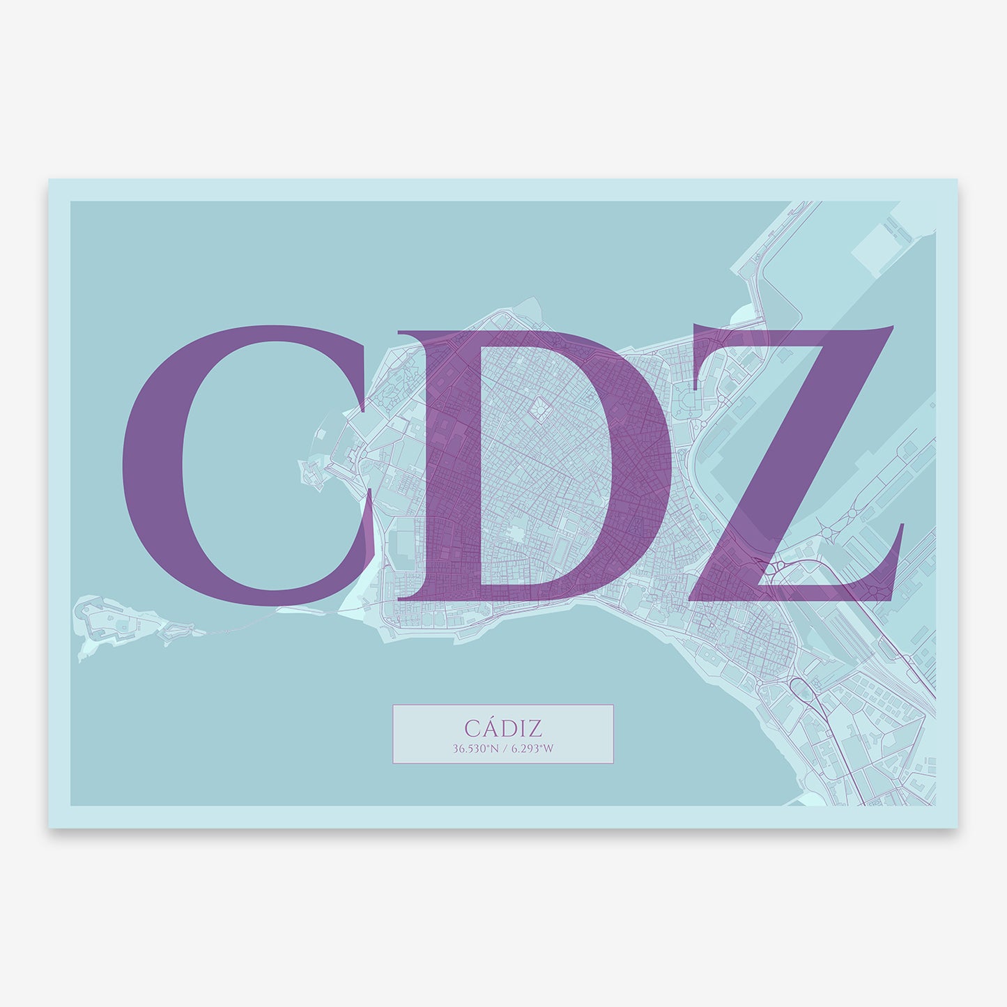 Cadiz Downtown Map V06 Shabby / Frame / Yes