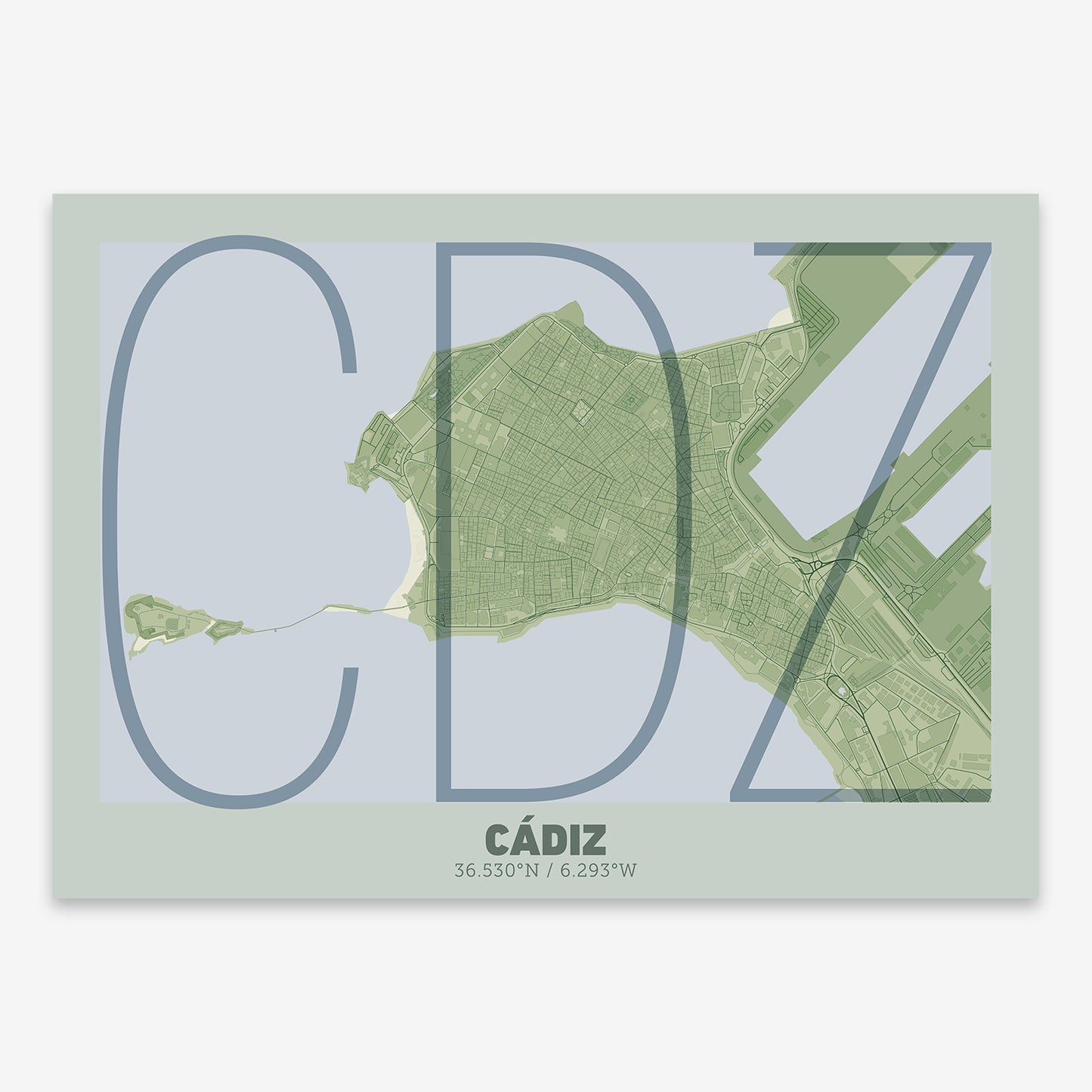 Cadiz Downtown Map V07 Kyoto / Frame / No