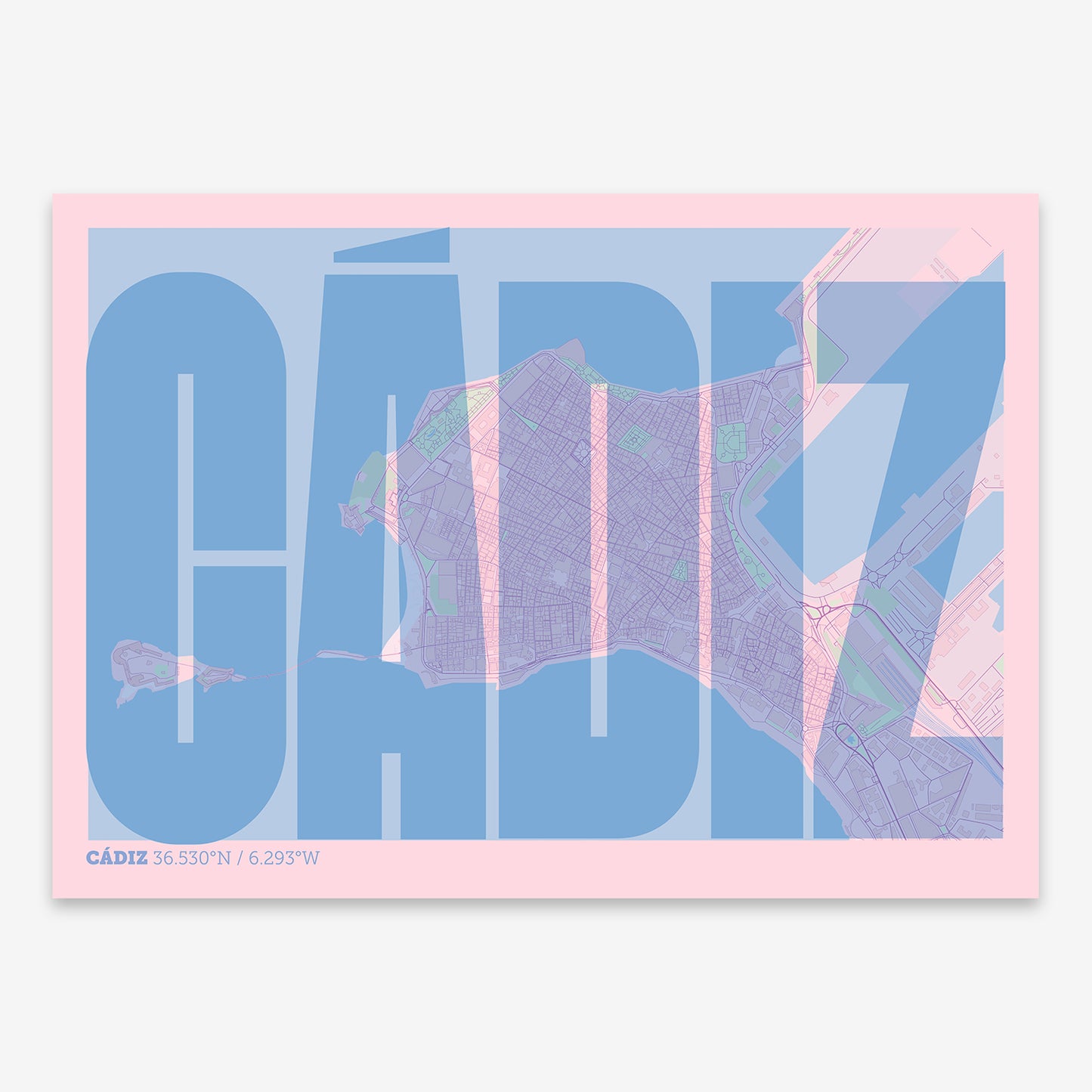 Cadiz Downtown Map V09 Nursery / Frame / Yes