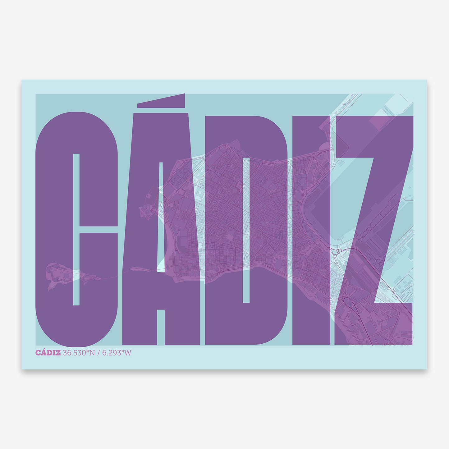 Cadiz Downtown Map V09 Shabby / No Frame / Yes