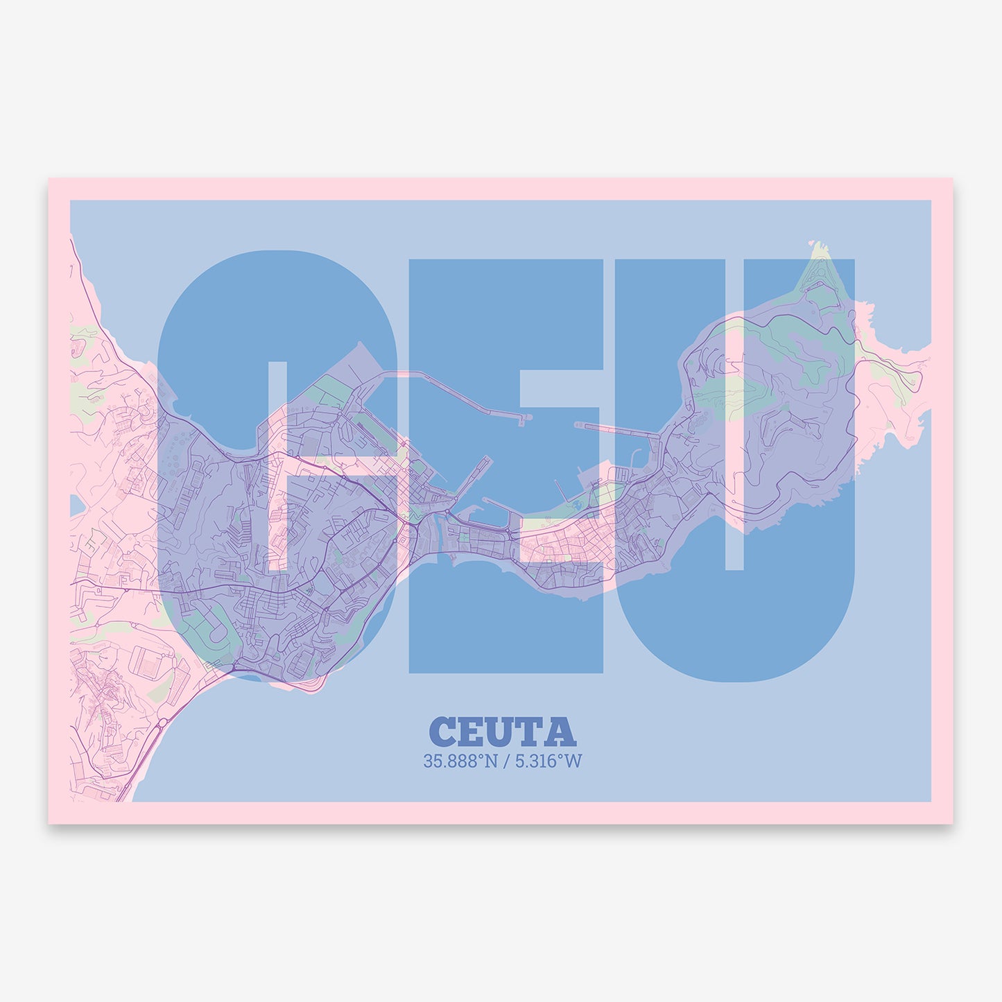 Ceuta Map V02 Nursery / No Frame / No