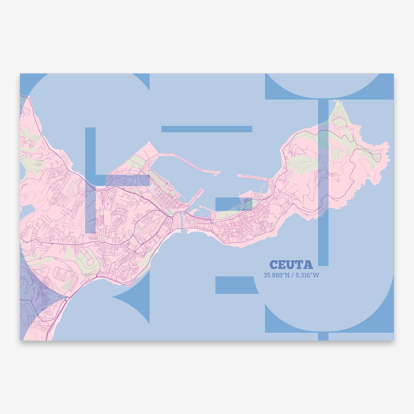 Ceuta Map V03 Nursery / No Frame / No