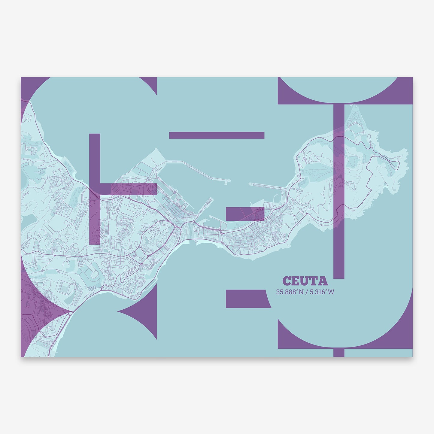 Ceuta Map V03 Shabby / No Frame / No