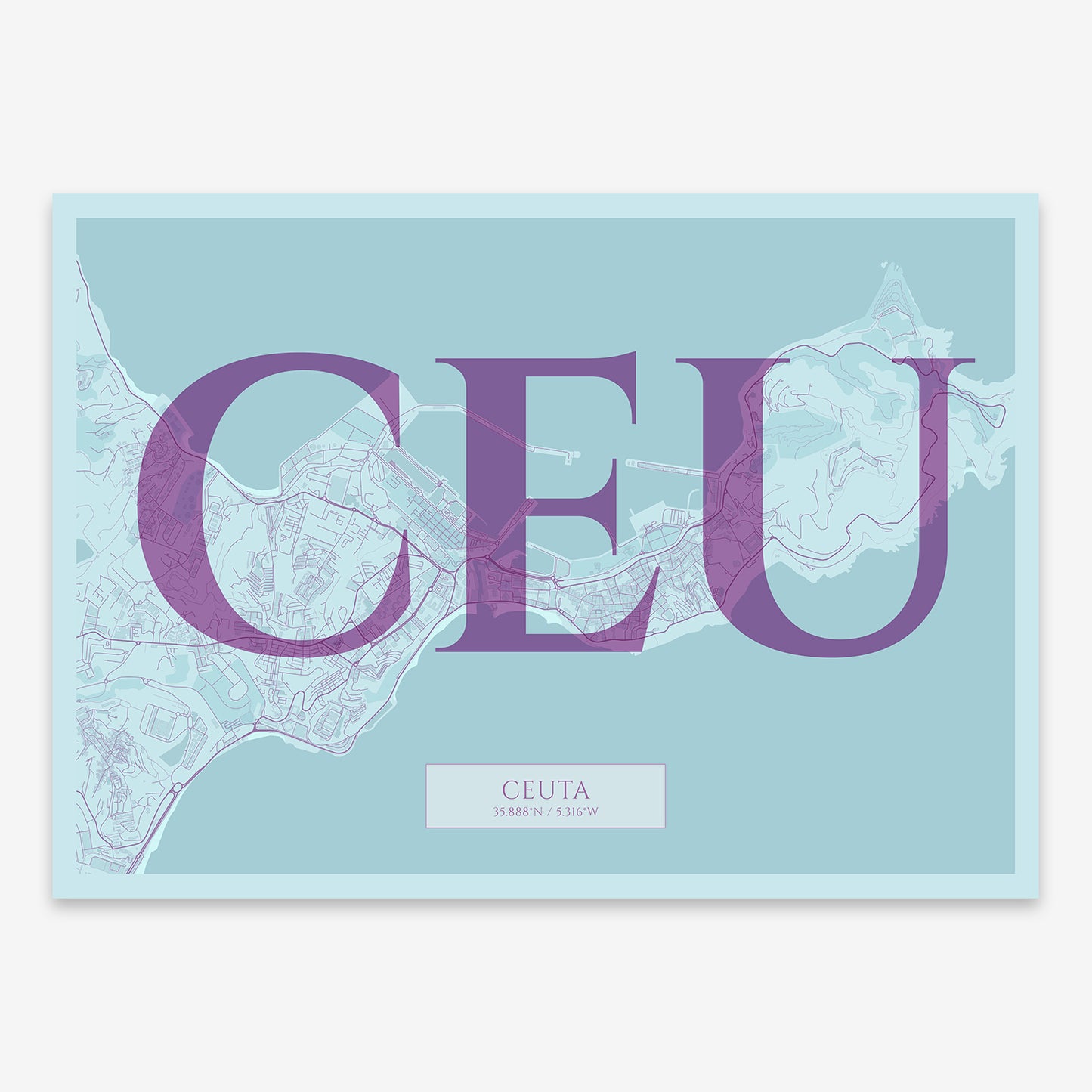 Ceuta Map V06 Shabby / No Frame / Yes