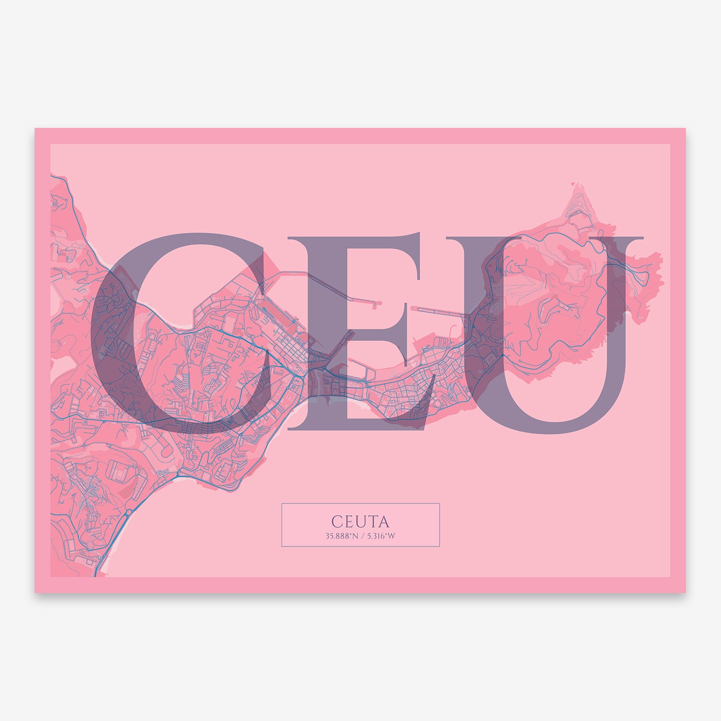 Ceuta Map V06 Tuscan / Frame / Yes