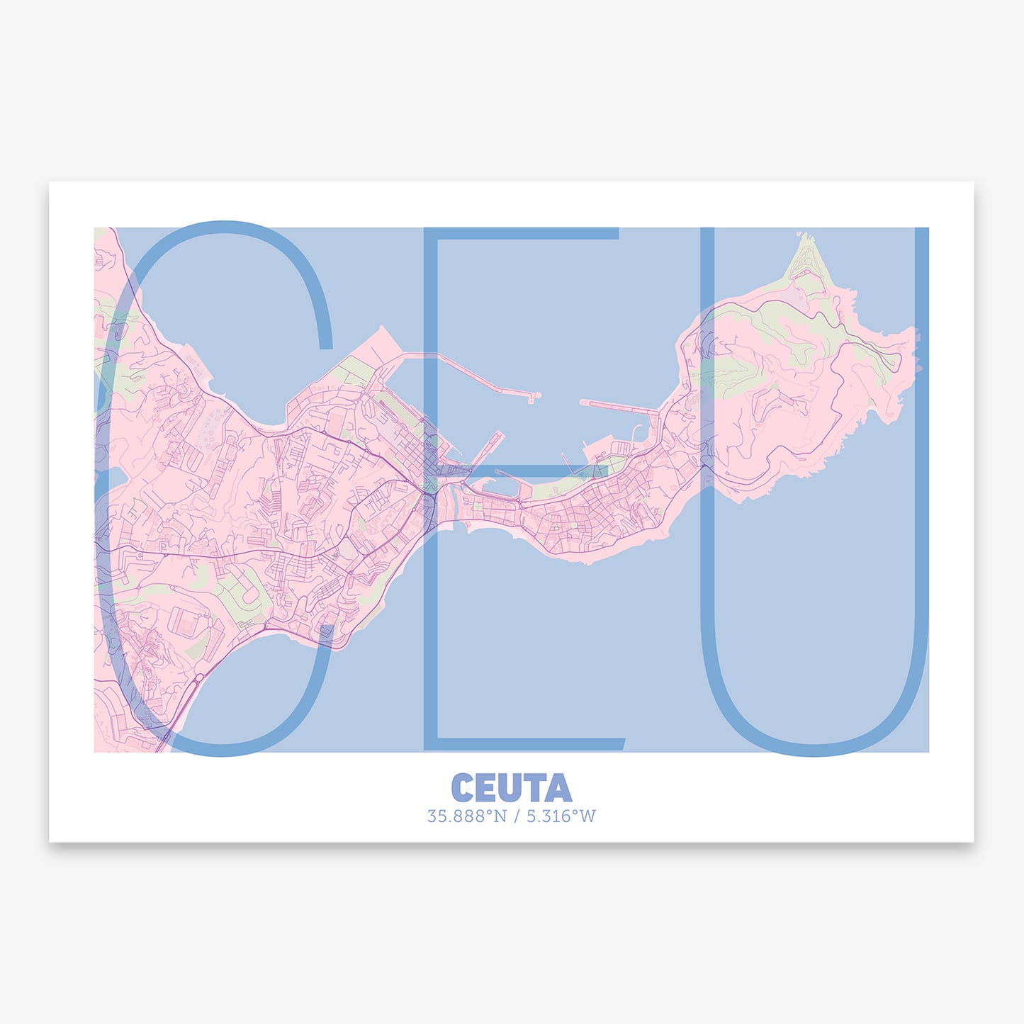 Ceuta Map V07 Nursery / No Frame / No