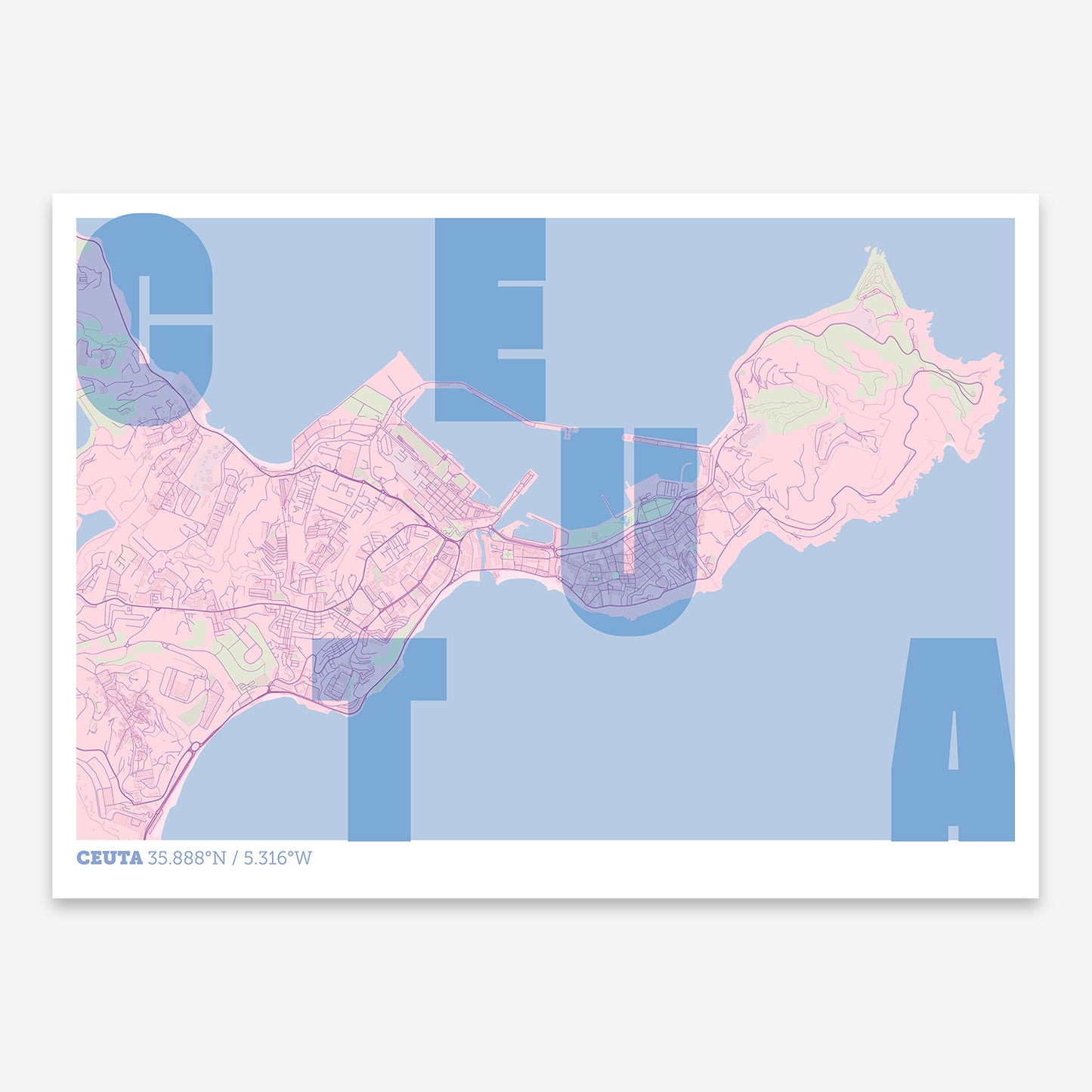 Ceuta Map V08 Nursery / No Frame / No