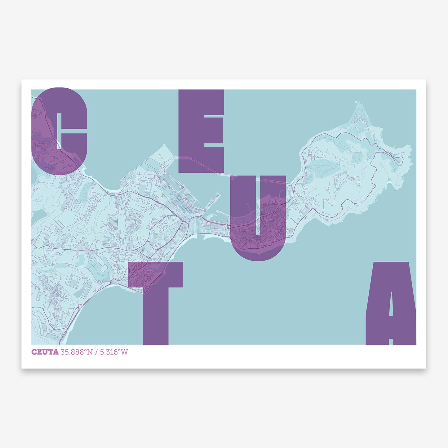 Ceuta Map V08 Shabby / No Frame / No