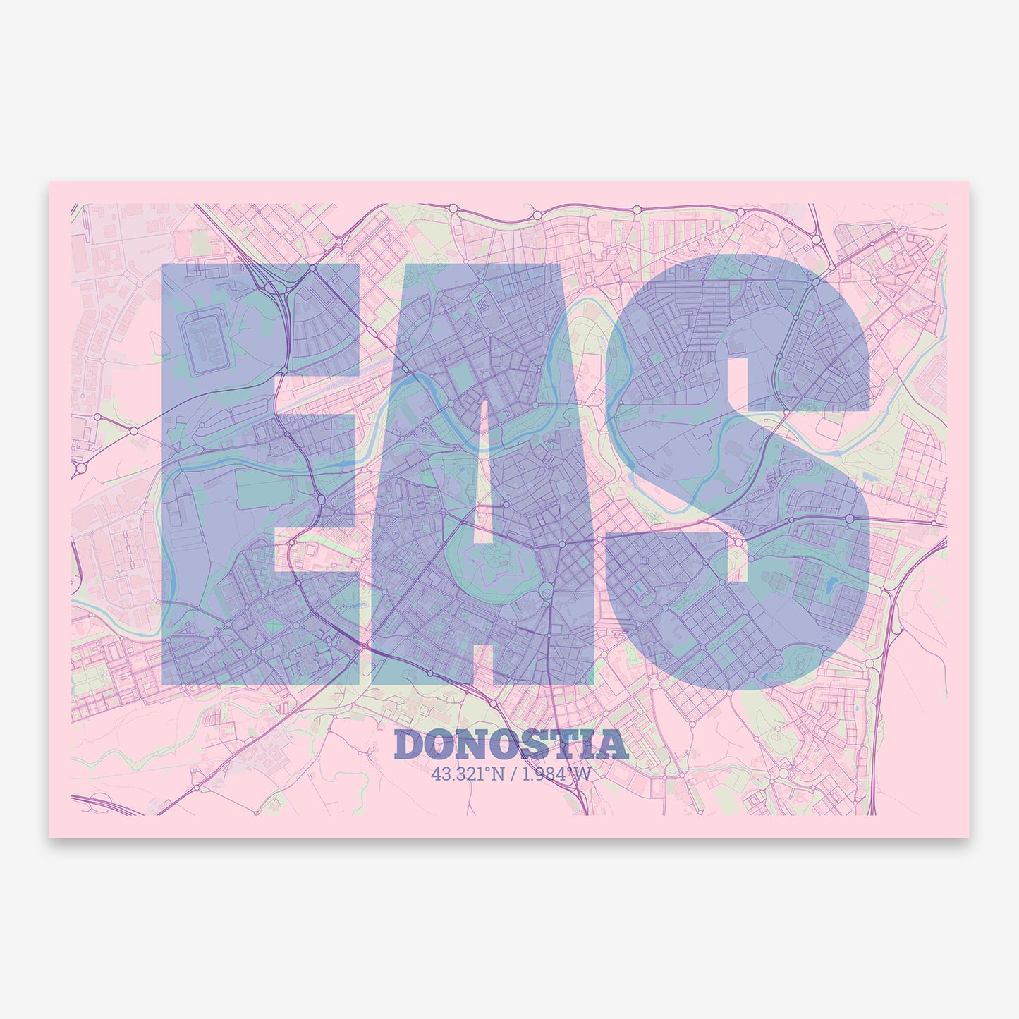 Donostia Map V02 Nursery / No Frame / No