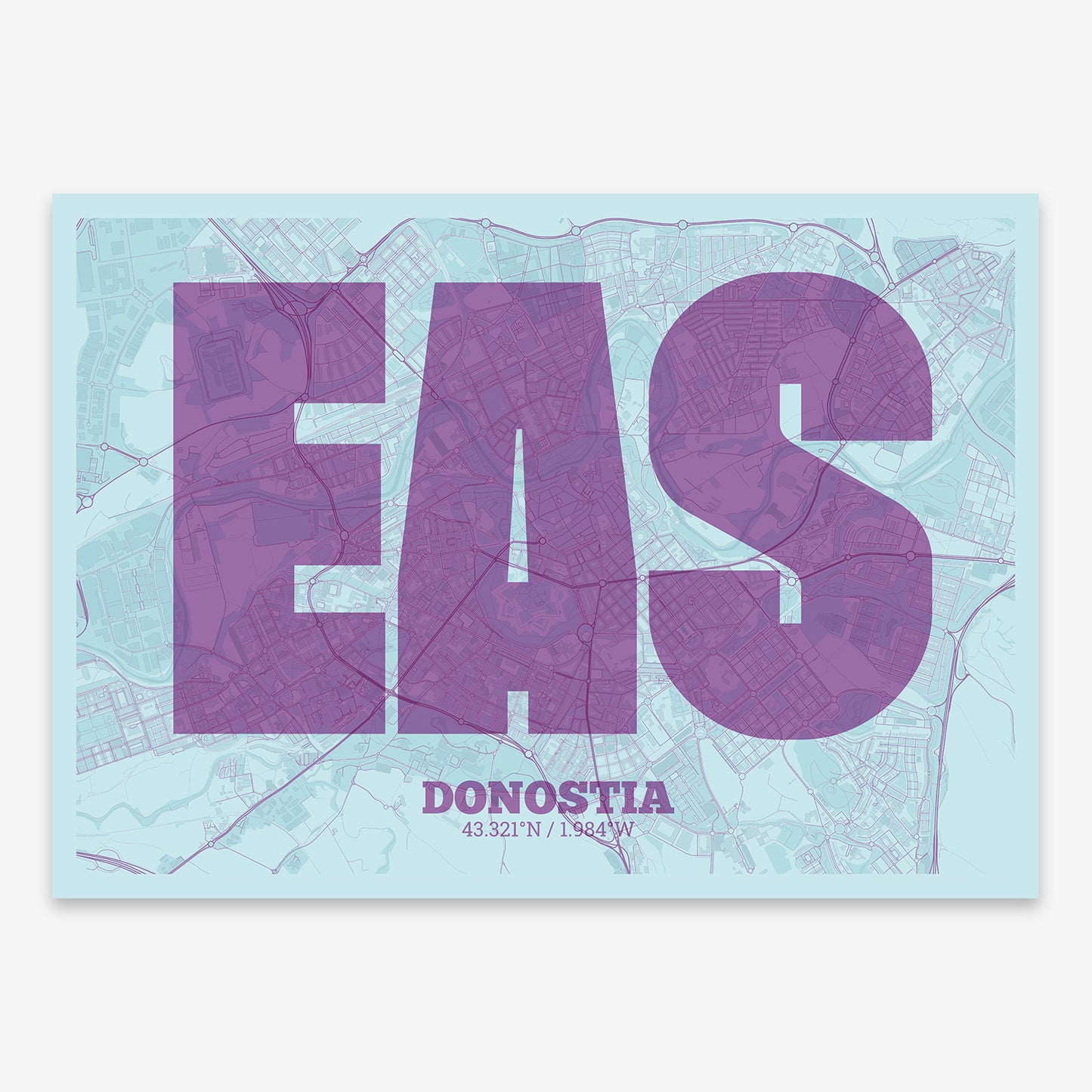 Donostia Map V02 Shabby / Frame / Yes