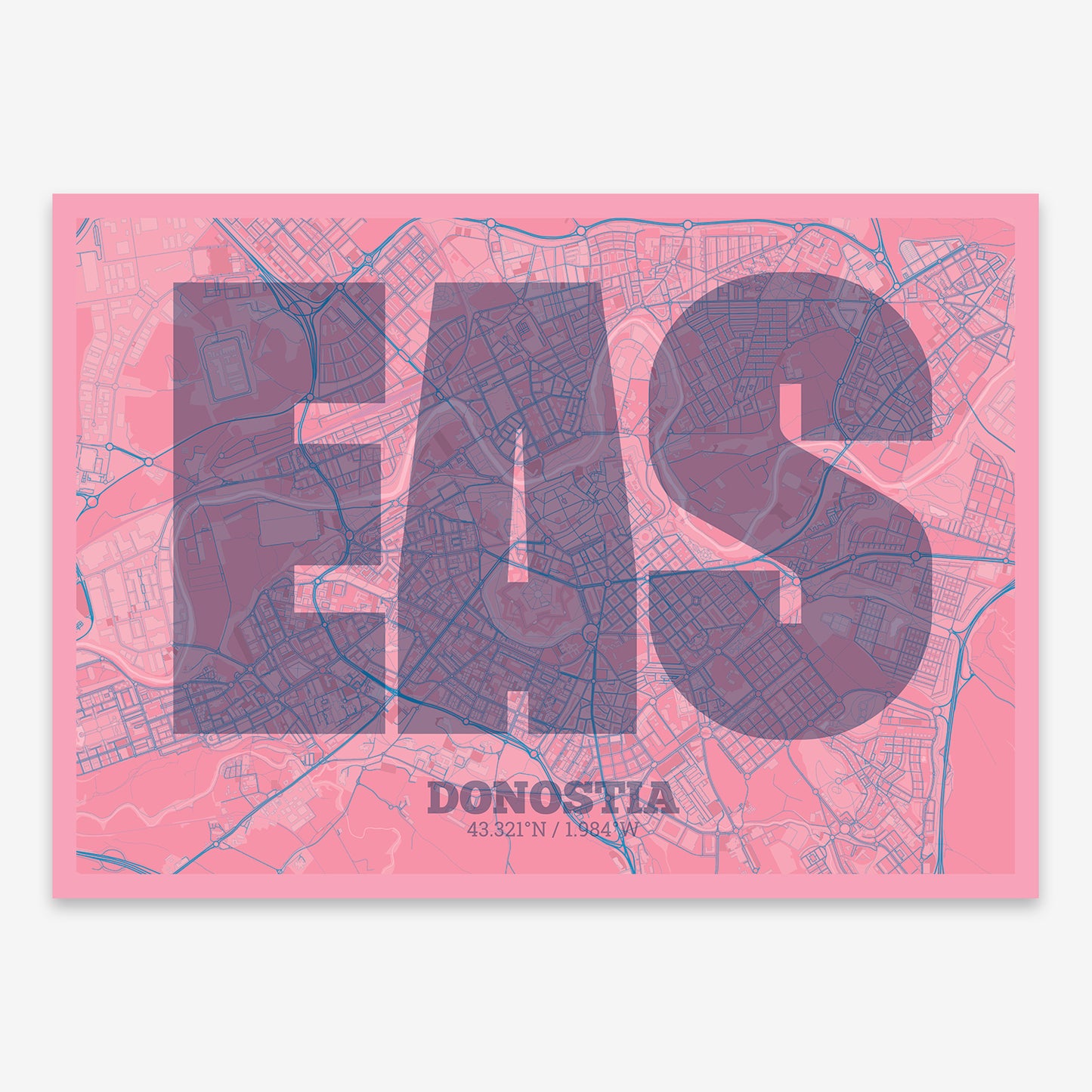 Donostia Map V02 Tuscan / Frame / No