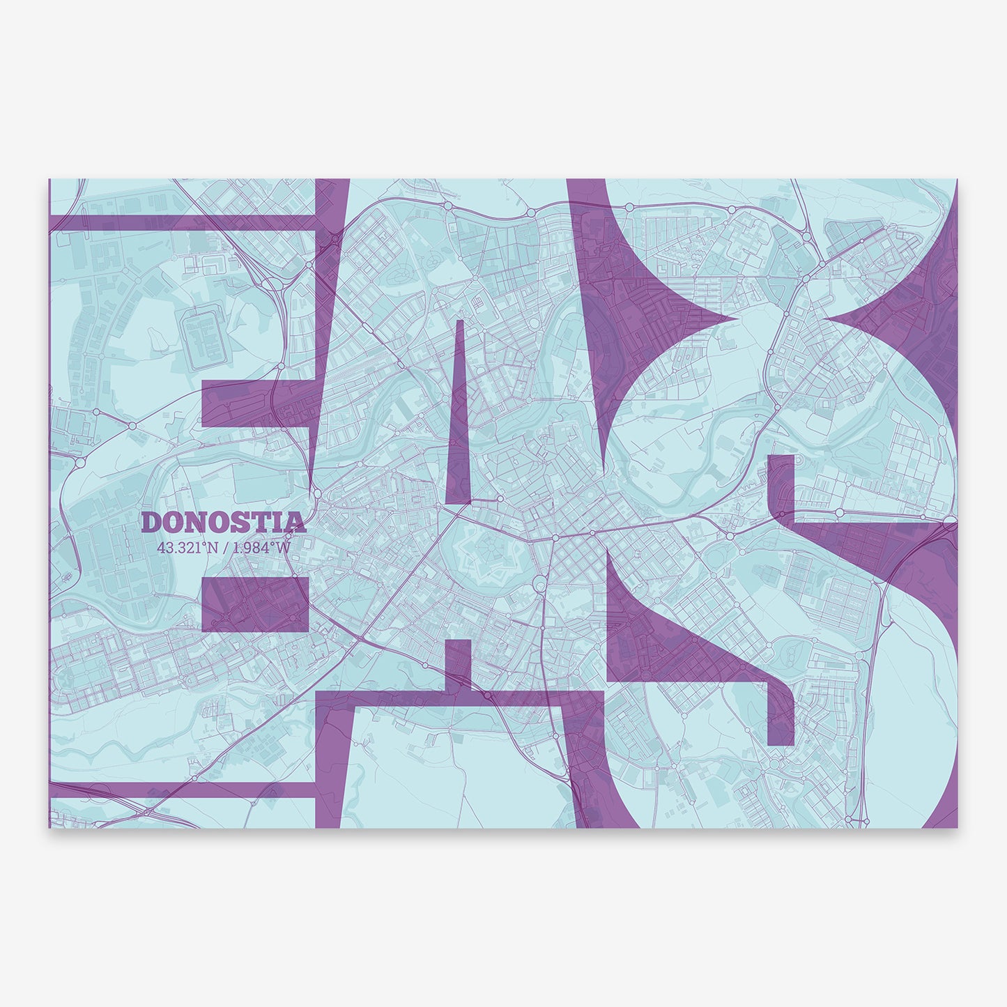 Donostia Map V03 Shabby / Frame / Yes