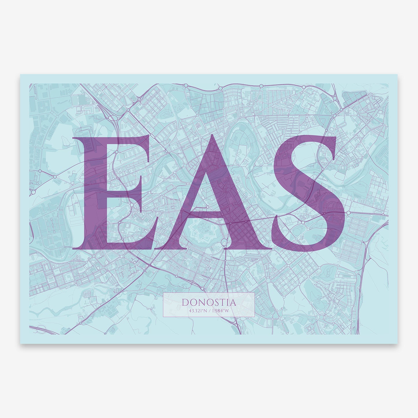 Donostia Map V06 Shabby / Frame / No