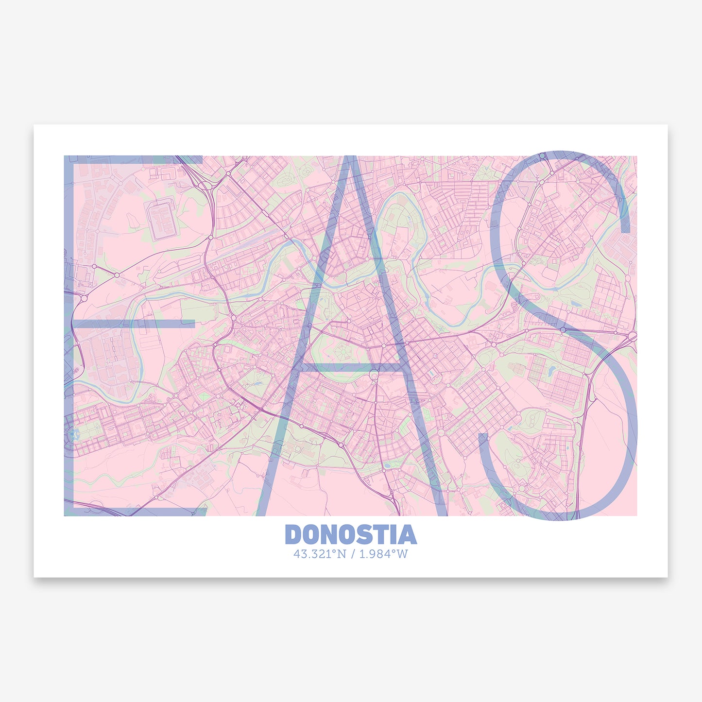 Donostia Map V07 Nursery / No Frame / No