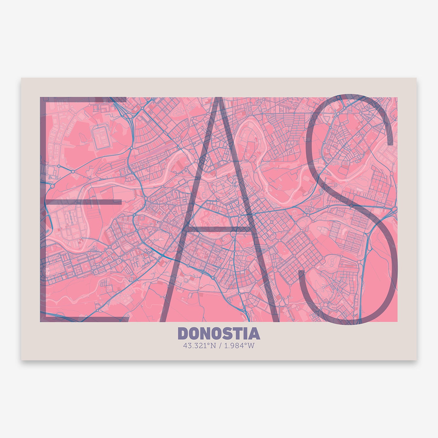 Donostia Map V07 Tuscan / Frame / No