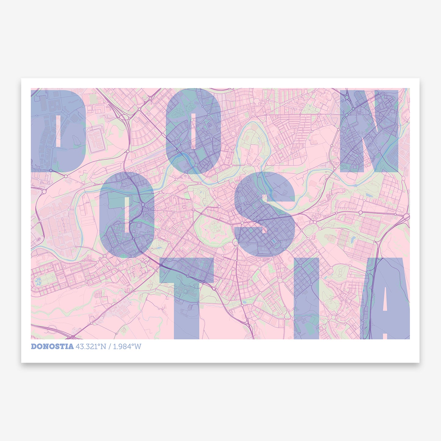 Donostia Map V08 Nursery / No Frame / No