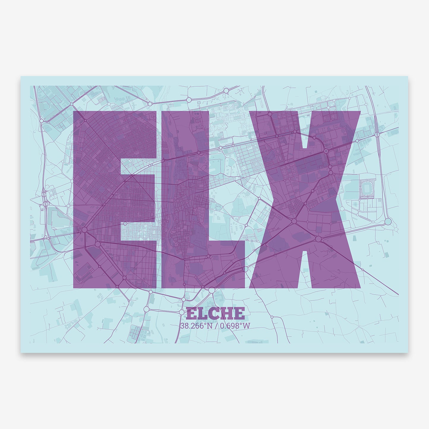 Elche Map V02 Shabby / Frame / No