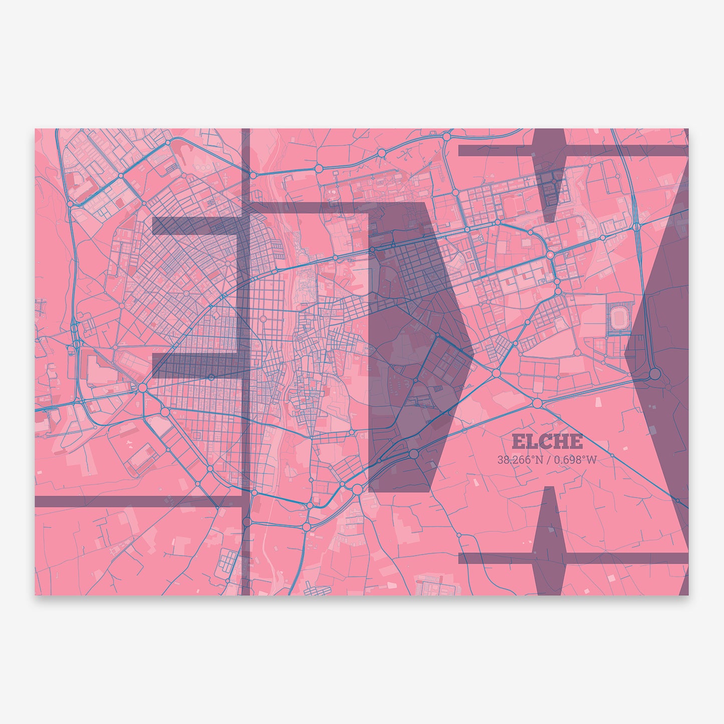 Elche Map V03 Tuscan / No Frame / No