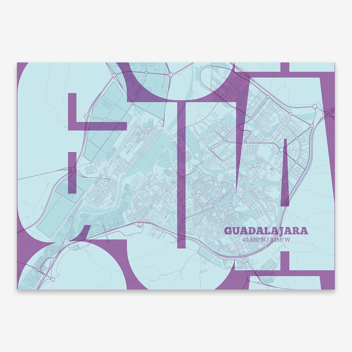 Guadalajara Map V03 Shabby / Frame / No