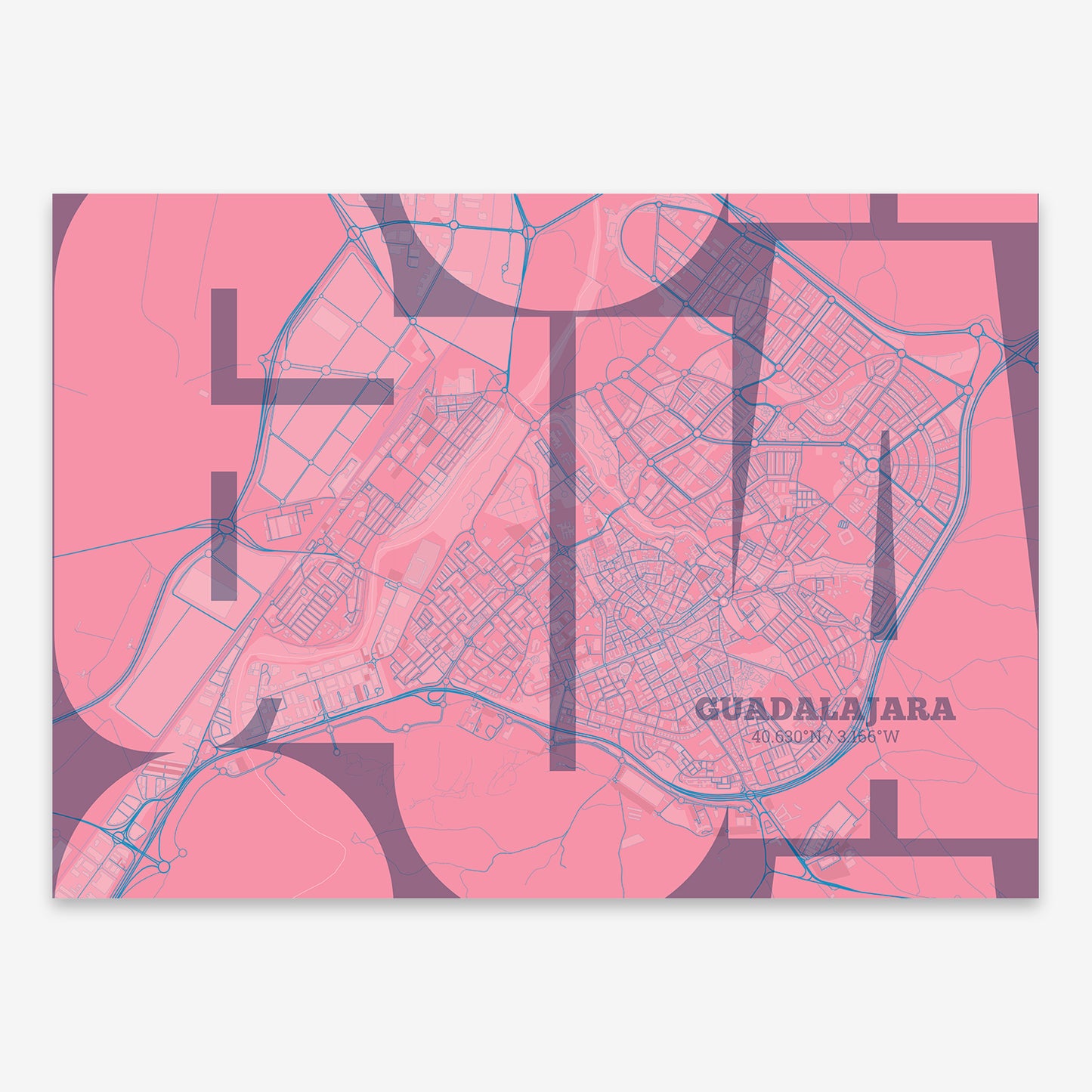 Guadalajara Map V03 Tuscan / Frame / No