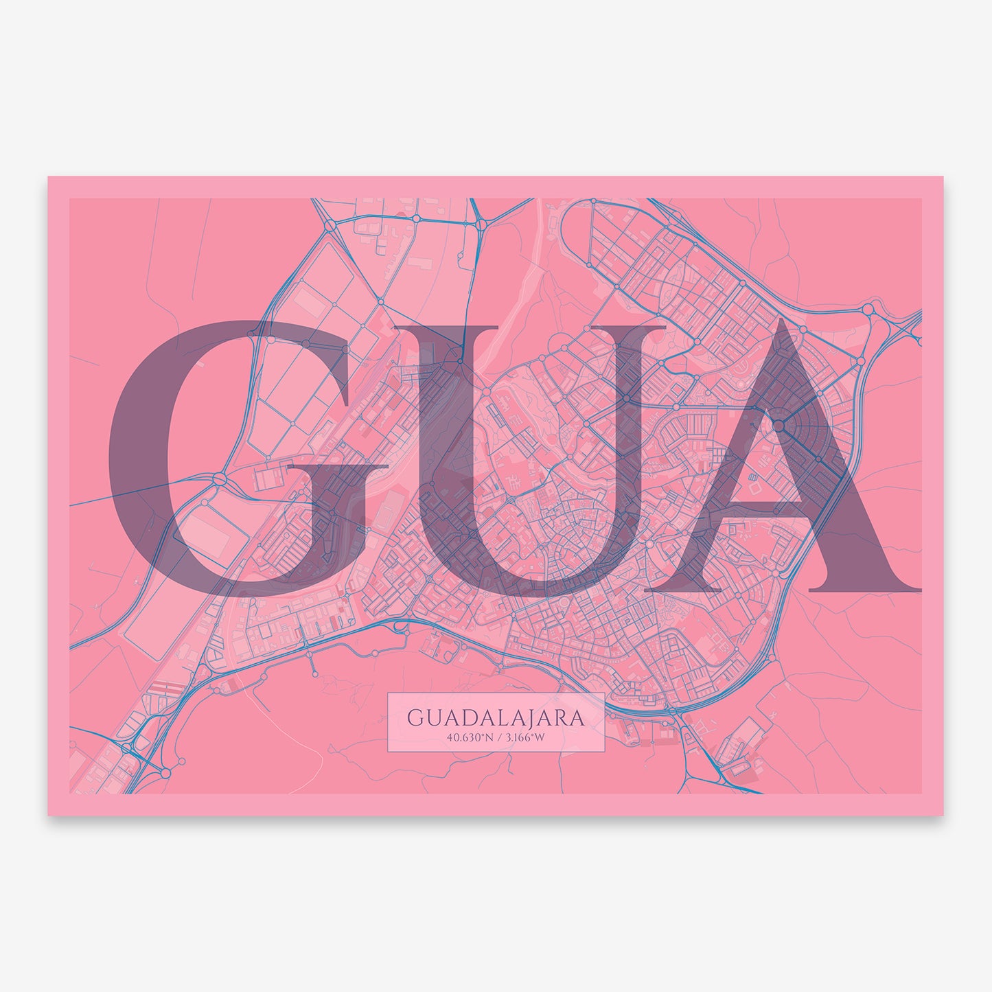 Guadalajara Map V06 Tuscan / No Frame / No