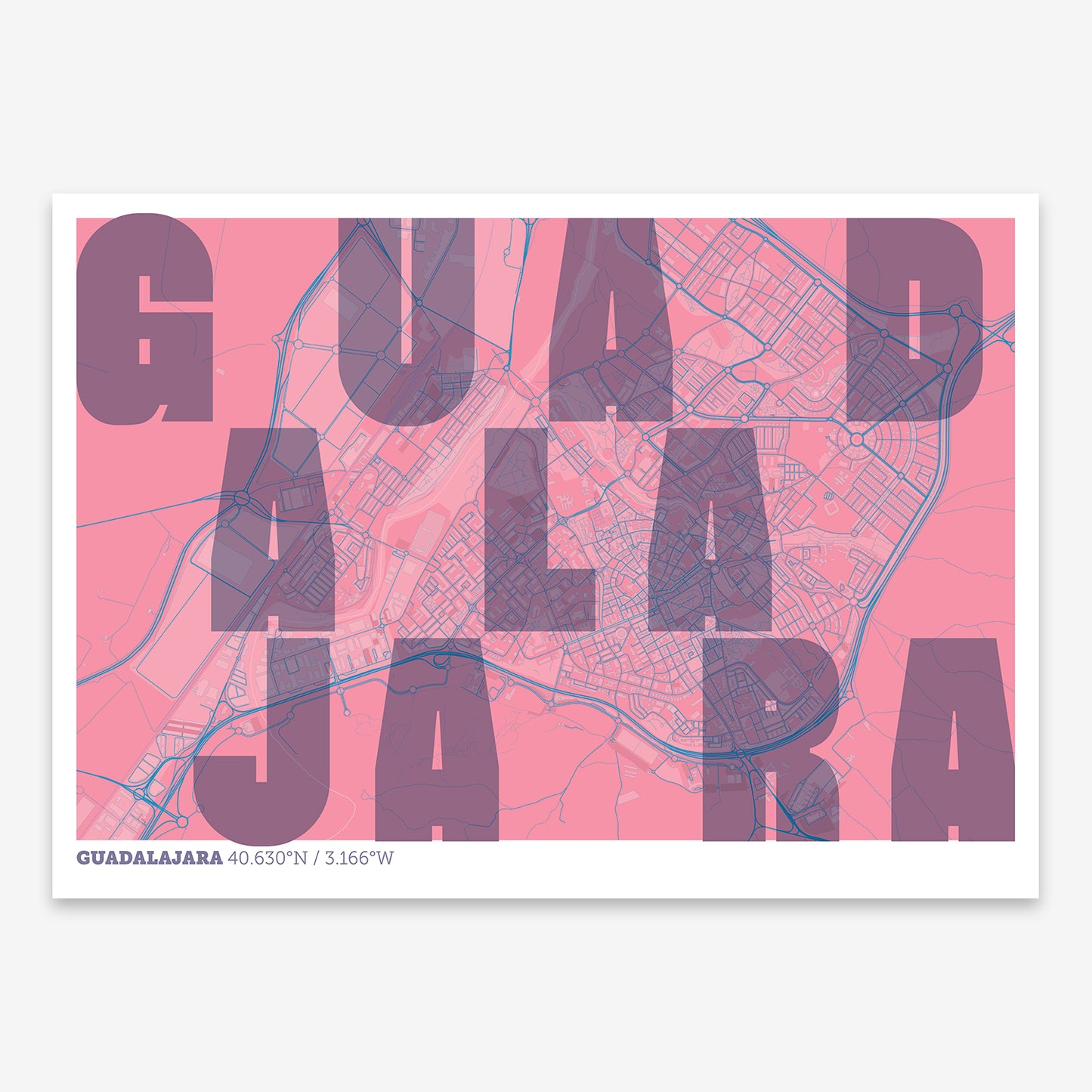 Guadalajara Map V08 Tuscan / No Frame / Yes