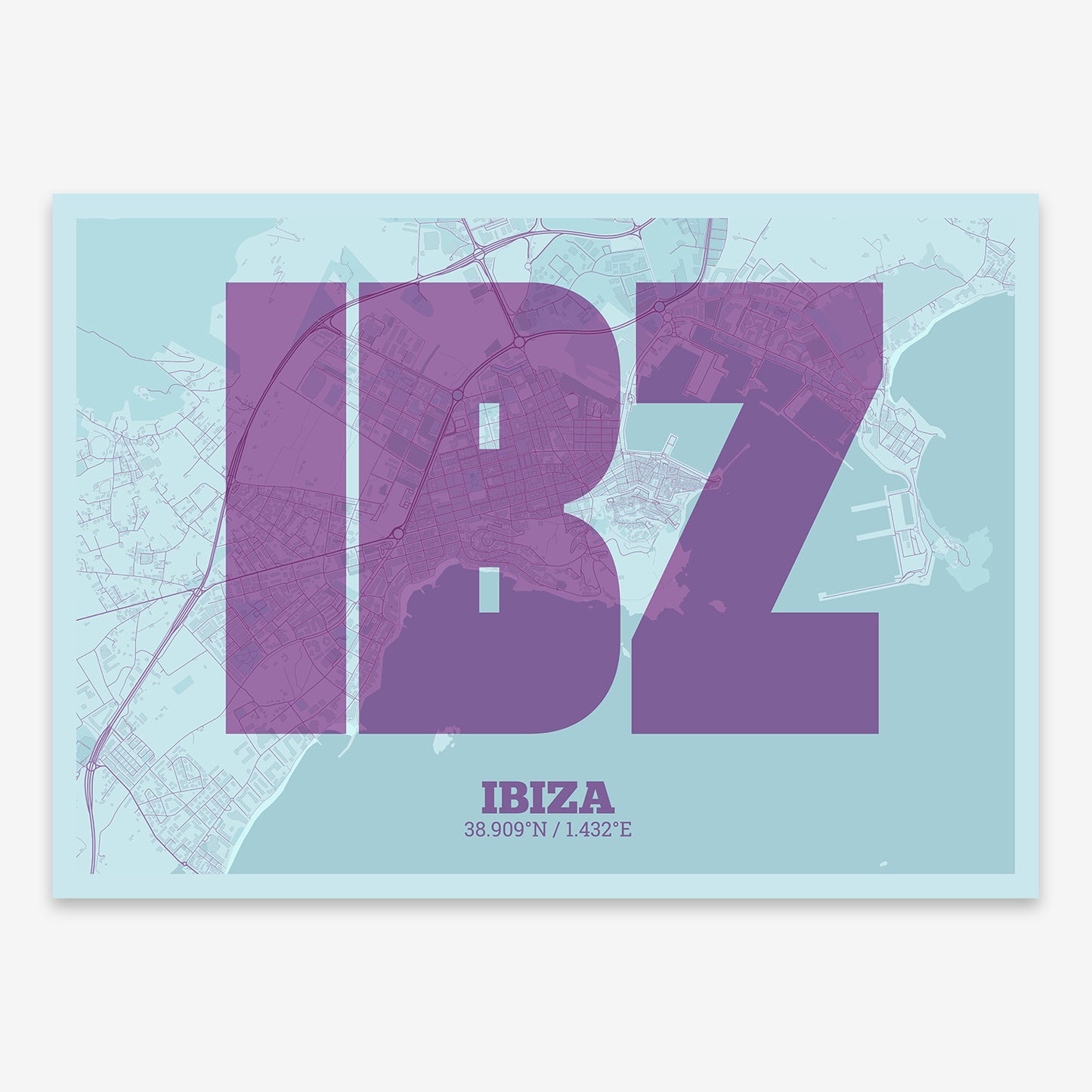 Ibiza map V02 Shabby / No Frame / No