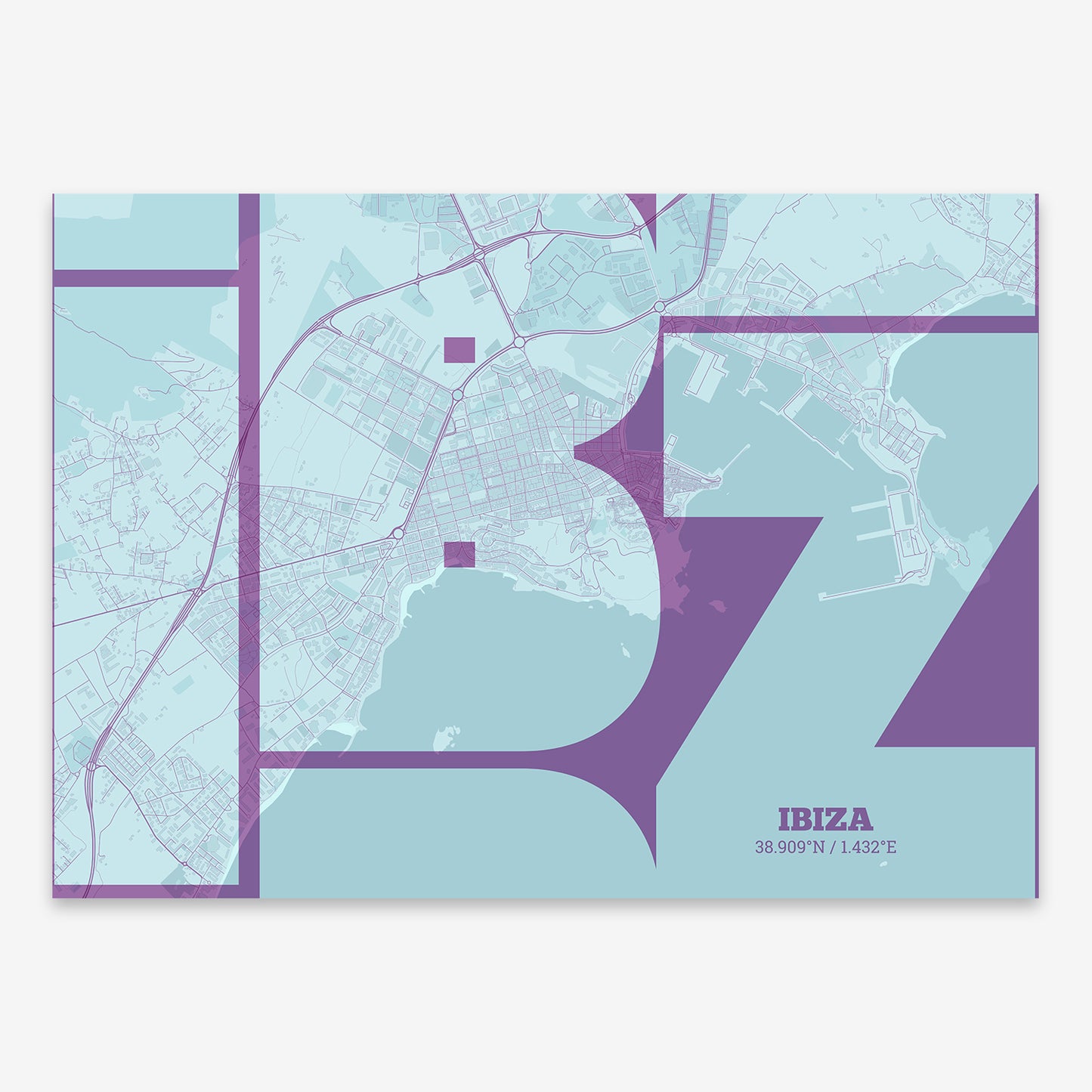 Ibiza map V03 Shabby / No Frame / No