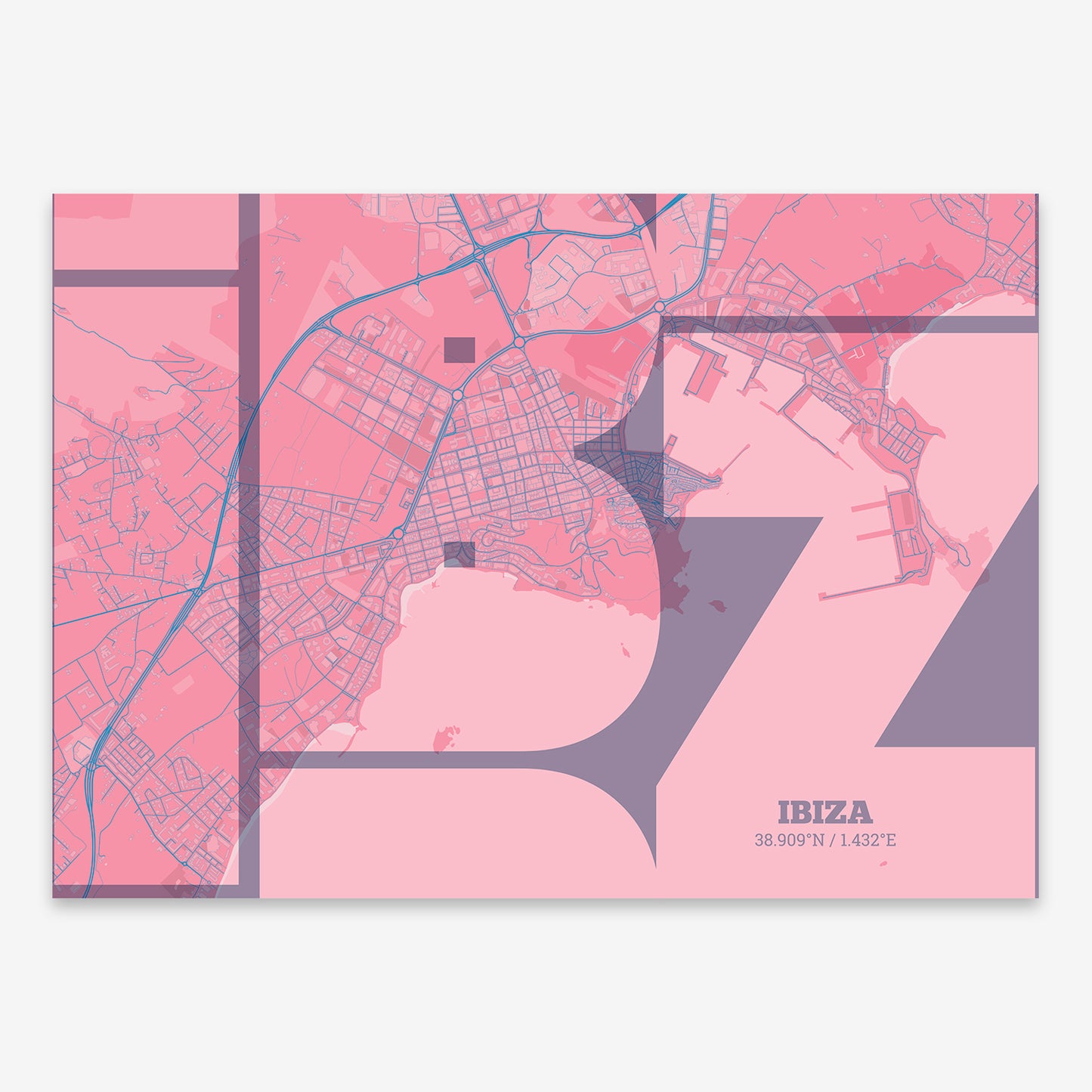 Ibiza map V03 Tuscan / Frame / No