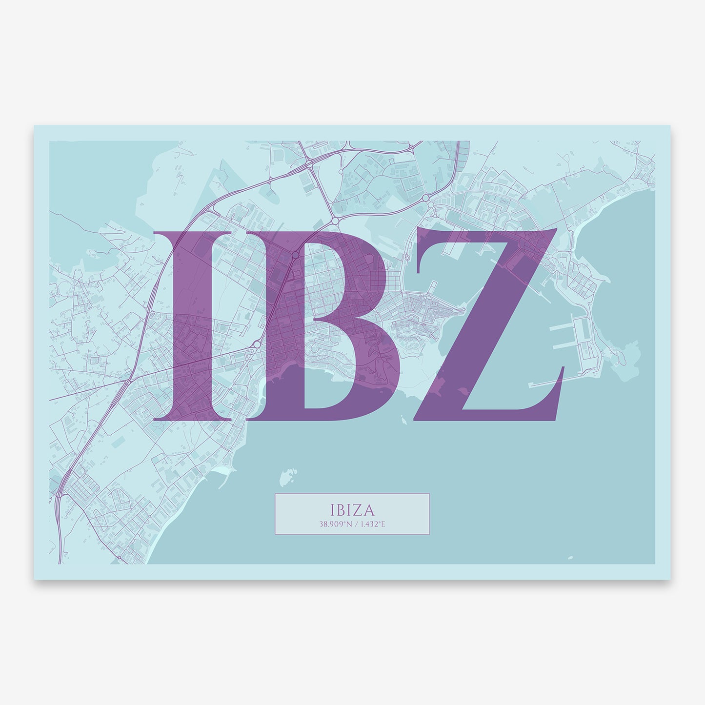 Ibiza map V06 Shabby / No Frame / No