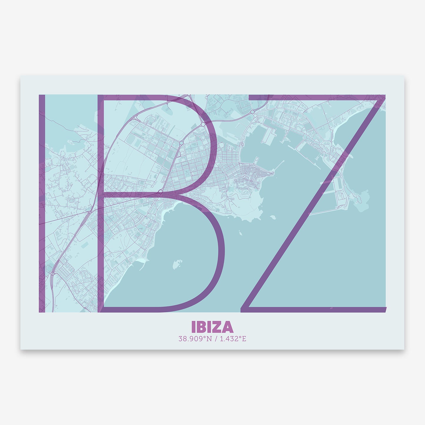 Ibiza map V07 Shabby / No Frame / No