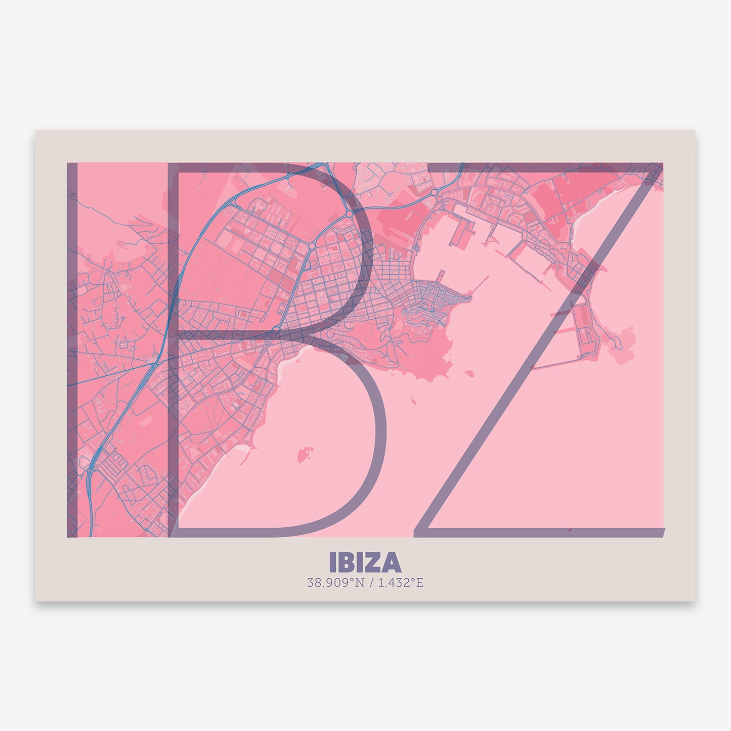 Ibiza map V07 Tuscan / No Frame / No