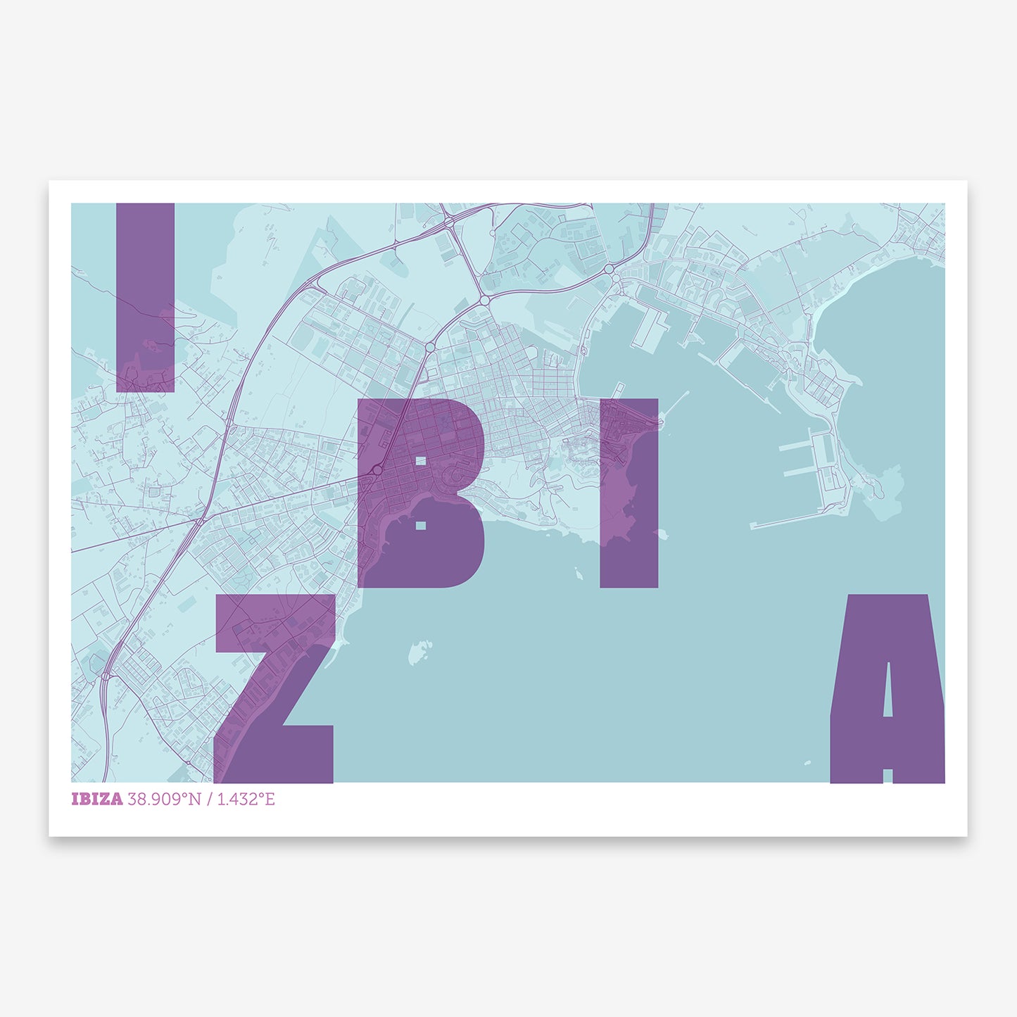 Ibiza map V08 Shabby / No Frame / No