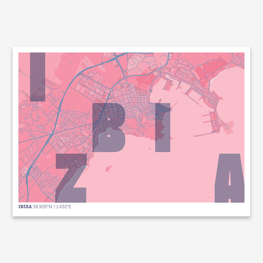 Ibiza map V08 Tuscan / Frame / Yes