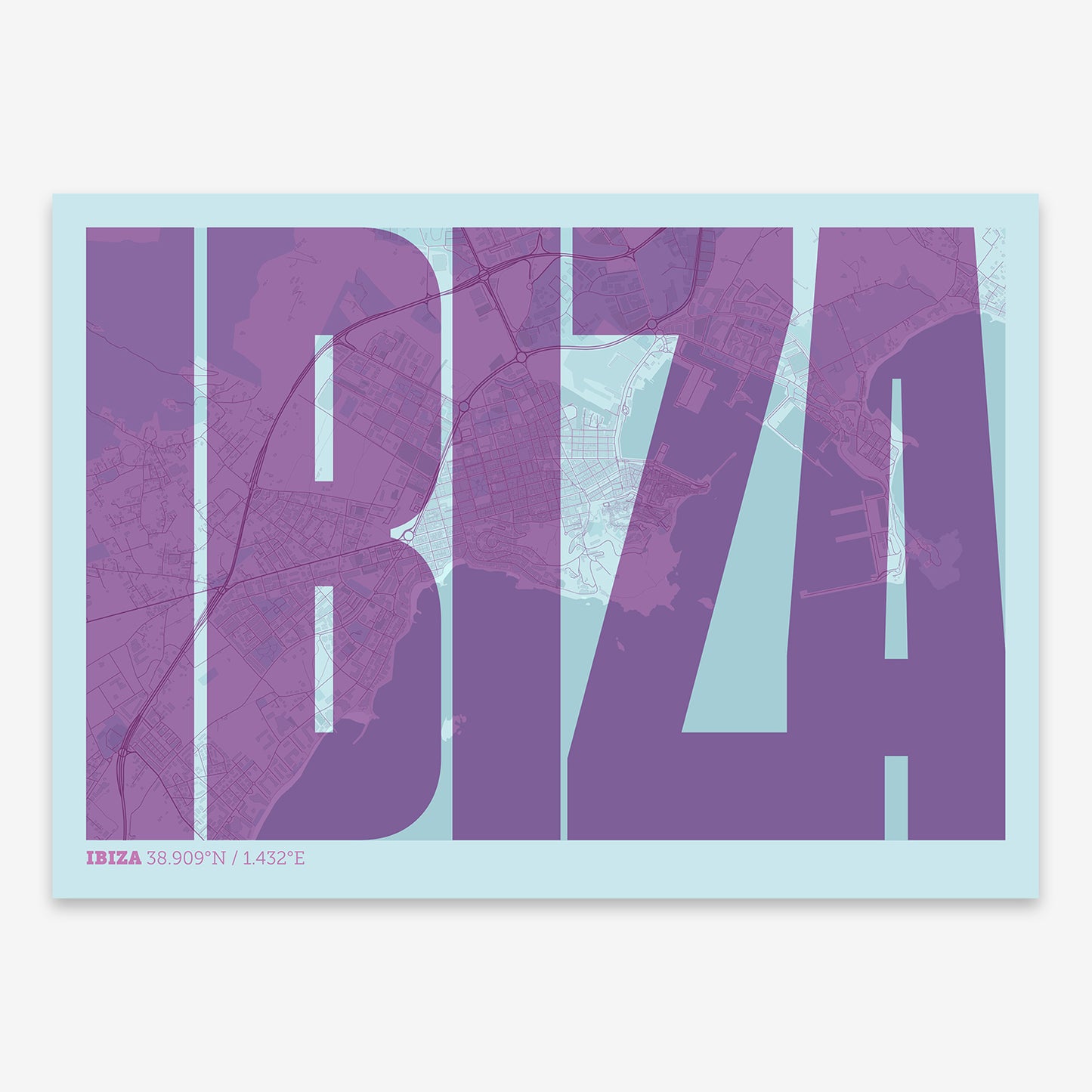 Ibiza map V09 Shabby / No Frame / No