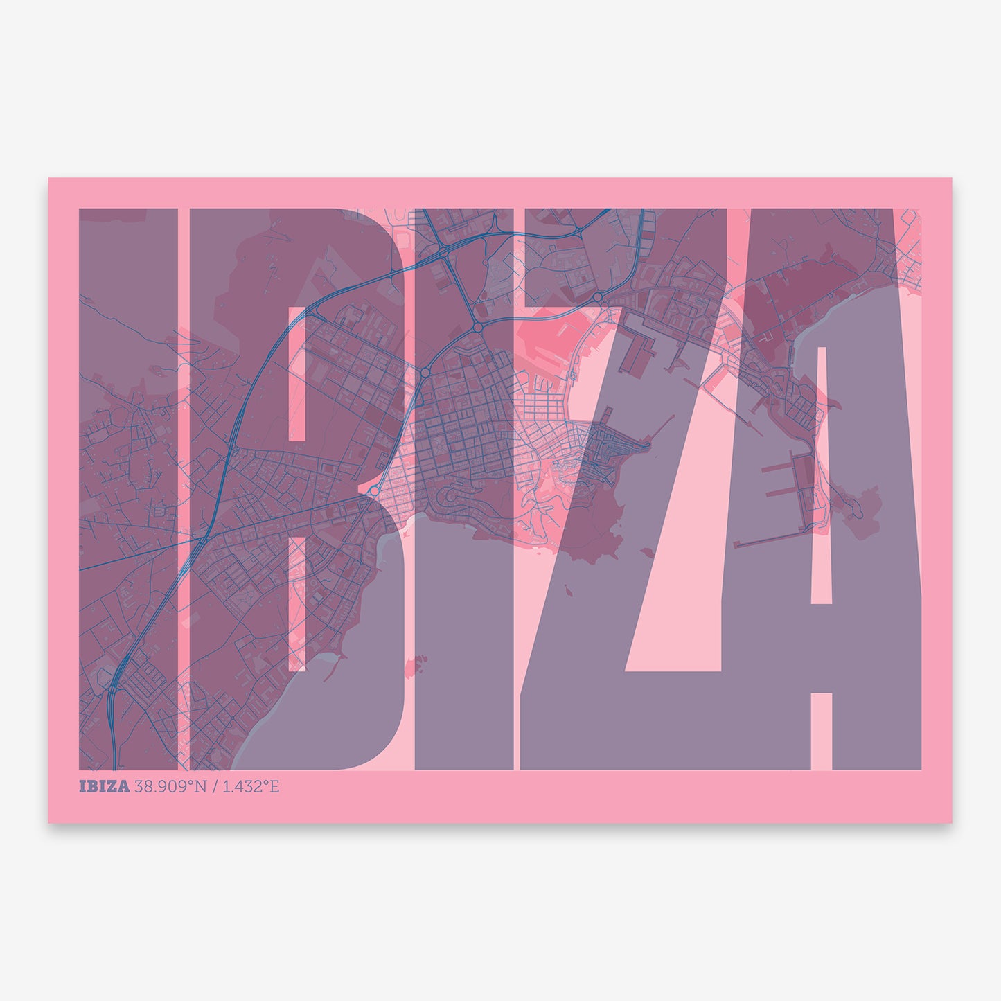 Ibiza map V09 Tuscan / Frame / No