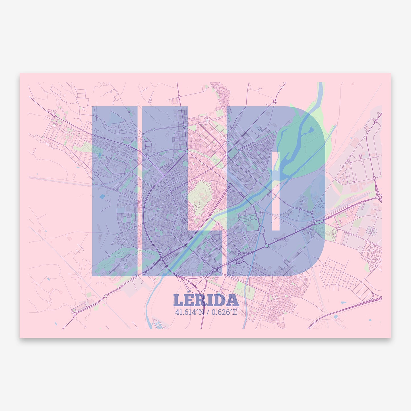 Lerida Map V02 Nursery / Frame / Yes