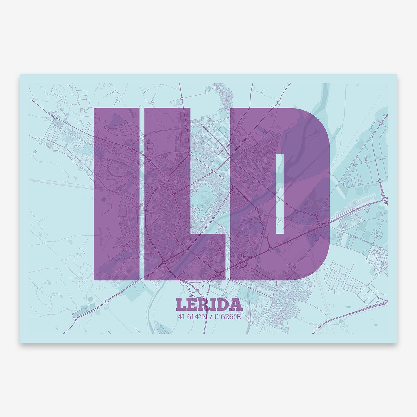 Lerida Map V02 Shabby / No Frame / No