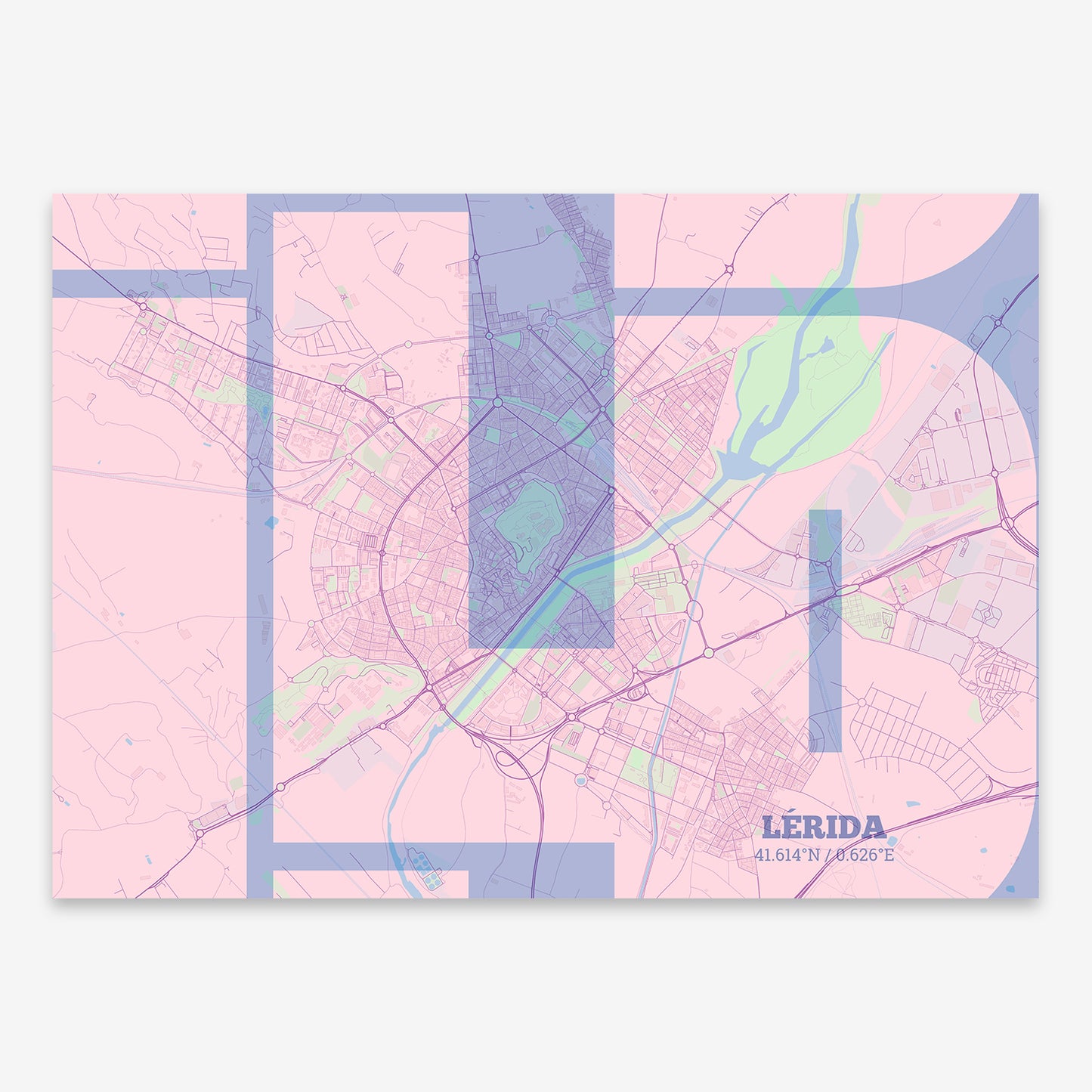 Lerida Map V03 Nursery / Frame / Yes