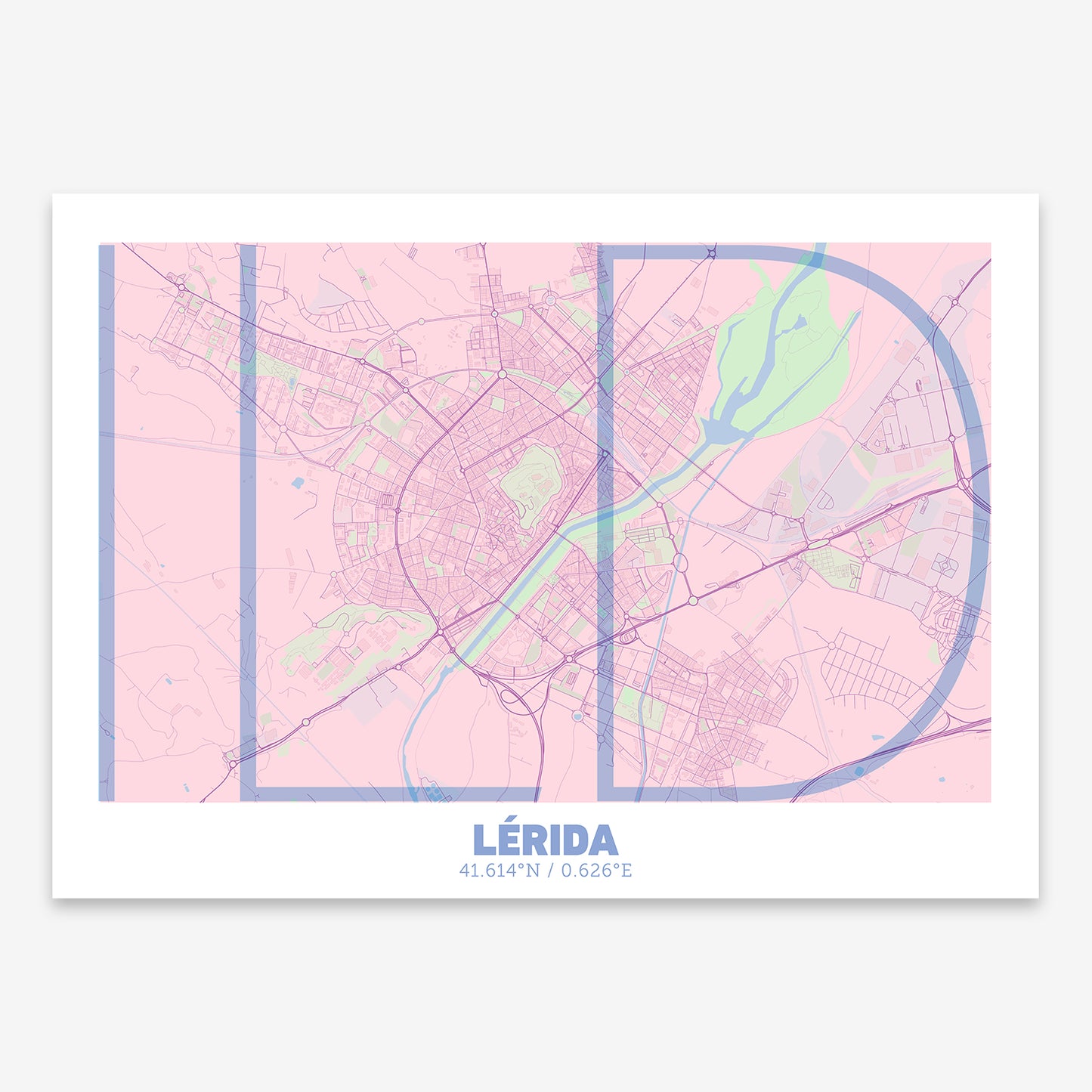 Lerida Map V07 Nursery / No Frame / No