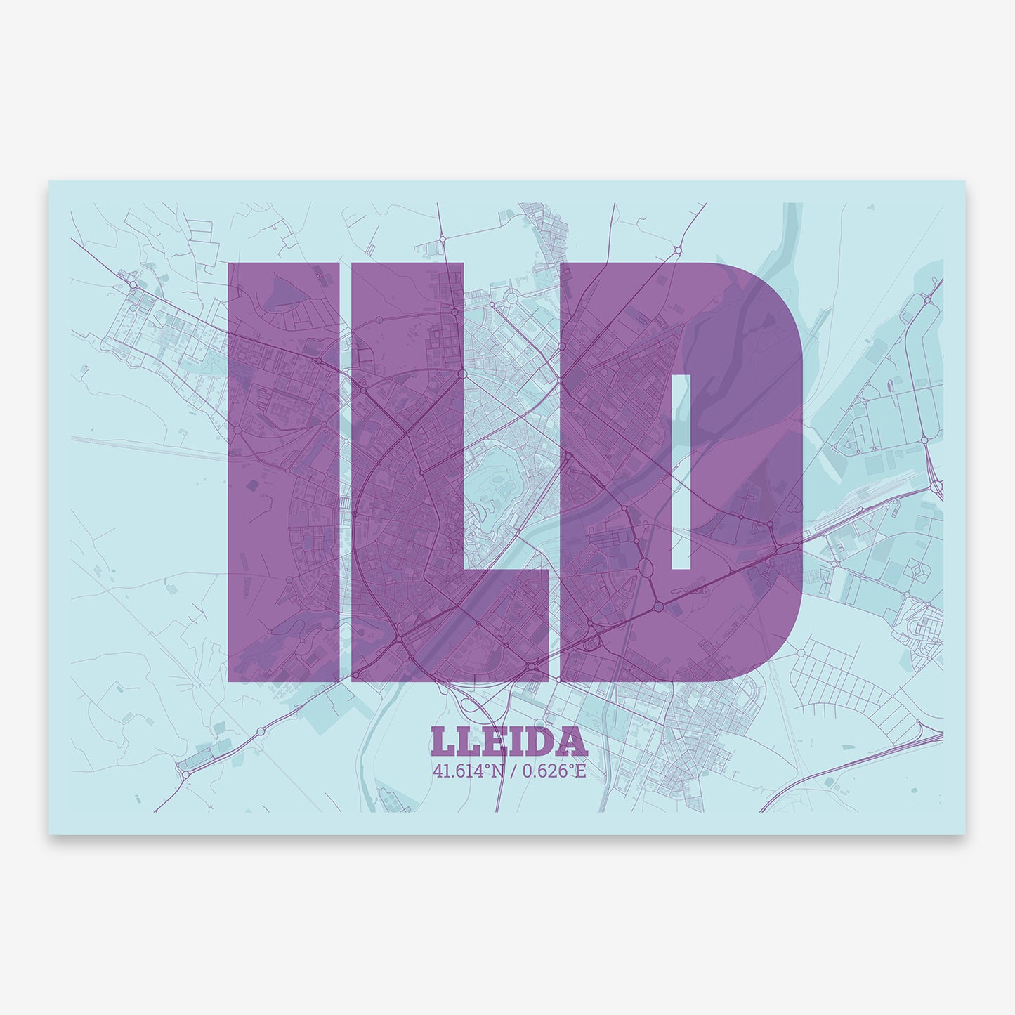 Lleida Map V02 Shabby / No Frame / No