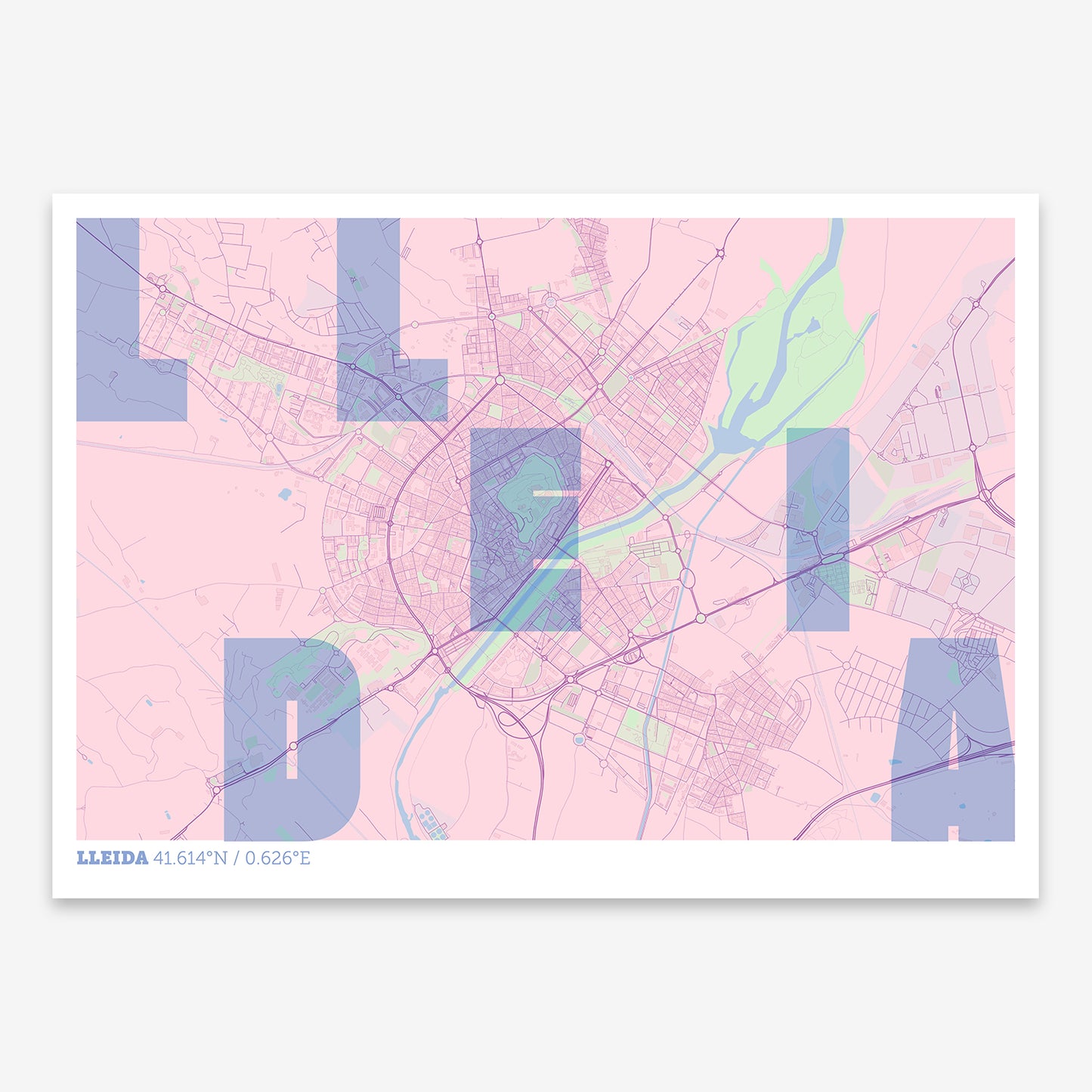 Lleida Map V08 Nursery / No Frame / No