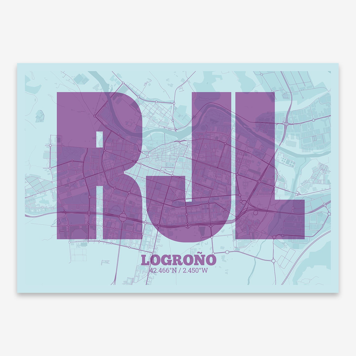 Logroño Map V02 Shabby / Frame / No