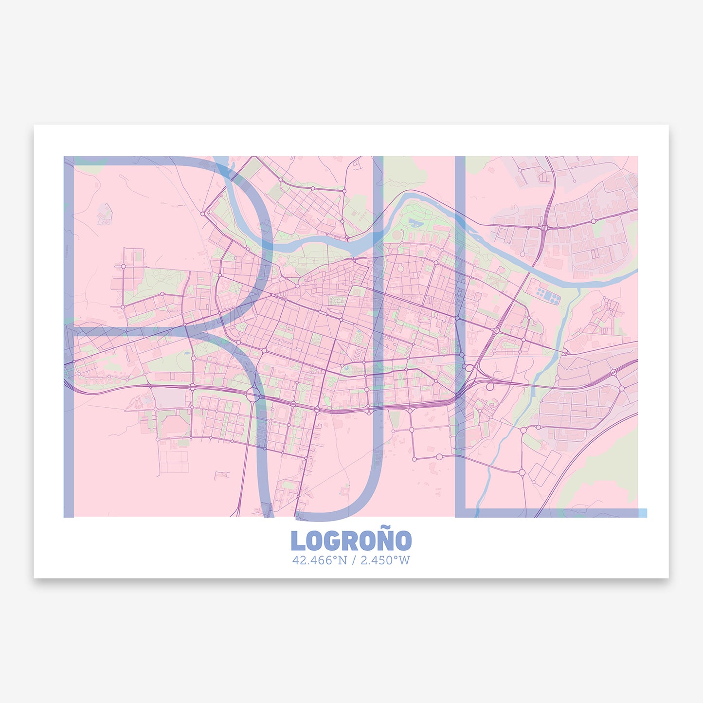 Logroño Map V07 Nursery / No Frame / No