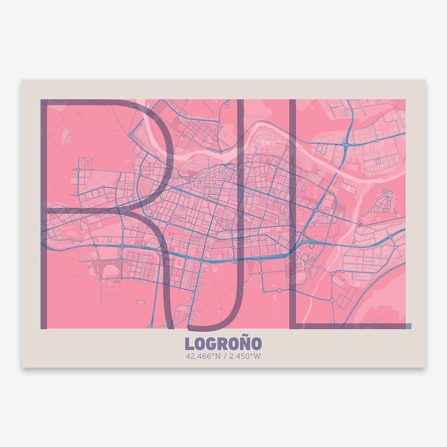 Logroño Map V07 Tuscan / No Frame / No